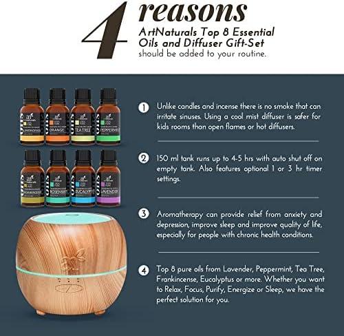 imageArt Naturals Essential Oil Diffuser and Top 8 Essential Oil Set
