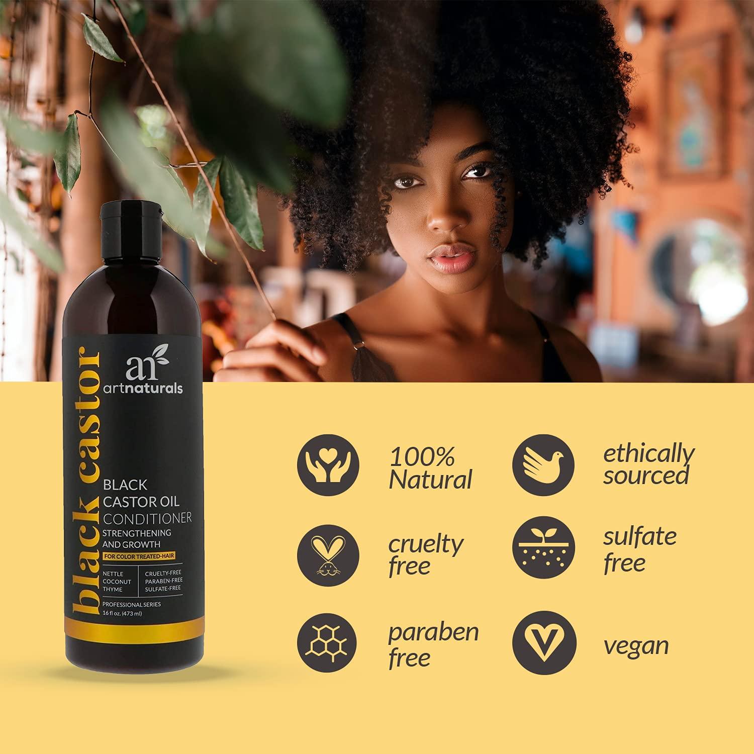 imageArtnaturals Black Castor Oil Conditioner  16 Fl Oz  473ml  Strengthen Grow and Restore  Jamaican Castor  For Color Treated Hair