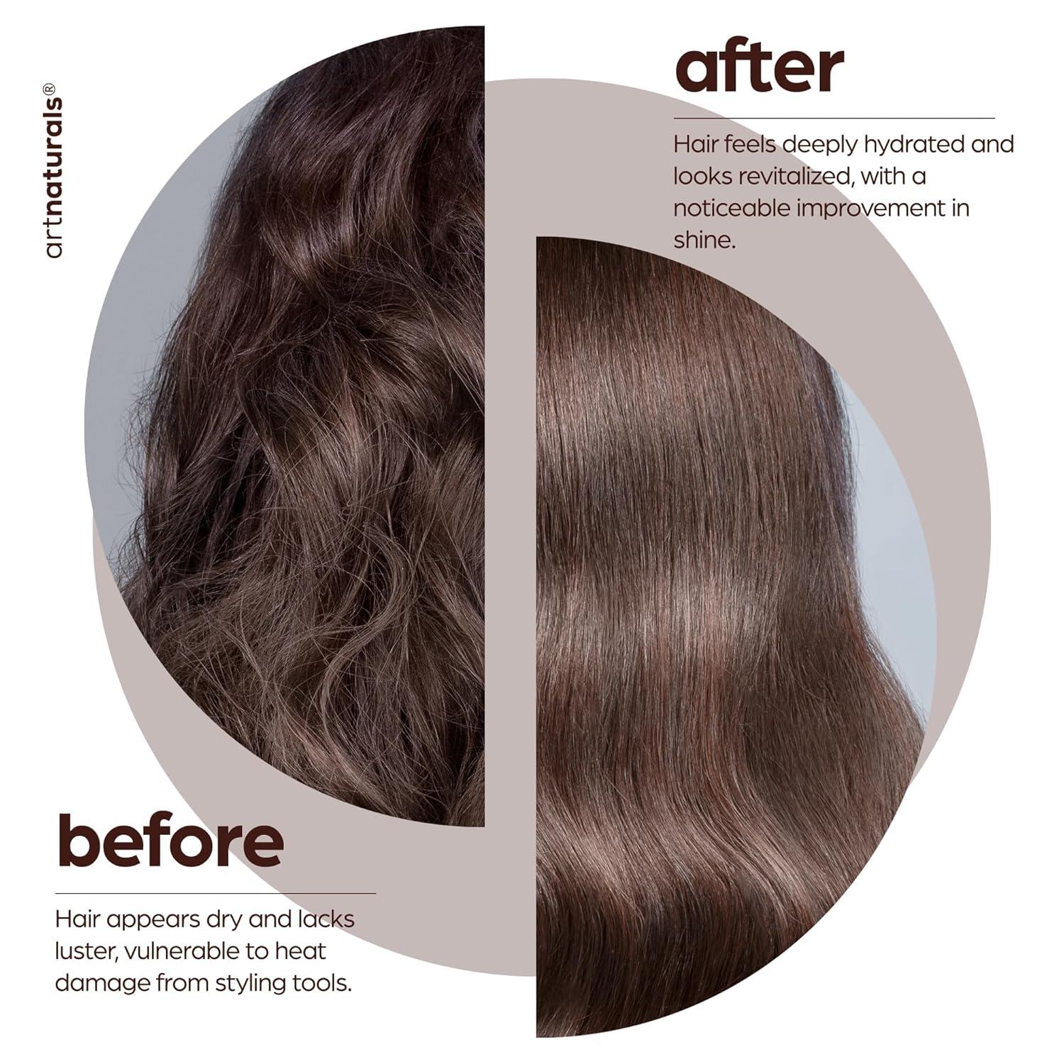 imageArtnaturals Thermal Hair Protector Spray 8 Fl Oz 236ml Heat Protectant Spray against Flat Iron Heat Argan Oil Preventing Damage Breakage and Split Ends Sulfate Free ANHA0801