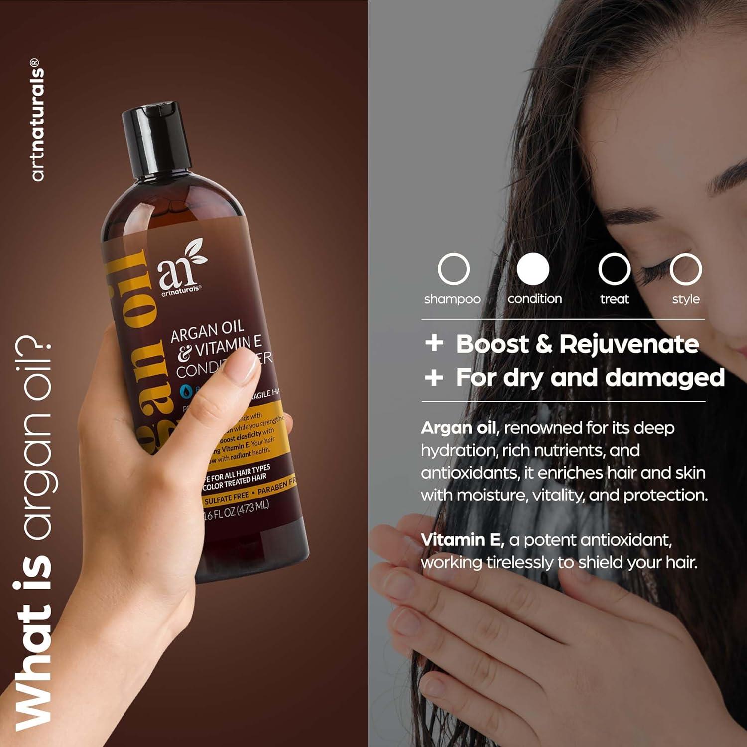 imageartnaturals Argan Hair Growth Conditioner 16 Fl Oz 473ml Sulfate Free Treatment for Hair Loss Thinning ampamp Regrowth Men ampamp Women Infused with Biotin Argan Oil Keratin Caffeine