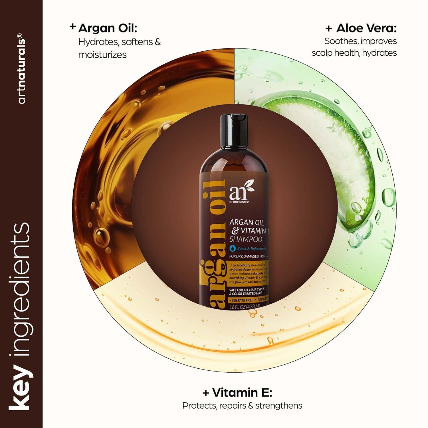 imageartnaturals Argan Hair Growth Shampoo 16 Fl Oz 473ml Sulfate Free Treatment for Hair Loss Thinning ampamp Regrowth Men ampamp Women Infused with Biotin Argan Oil Keratin Caffeine