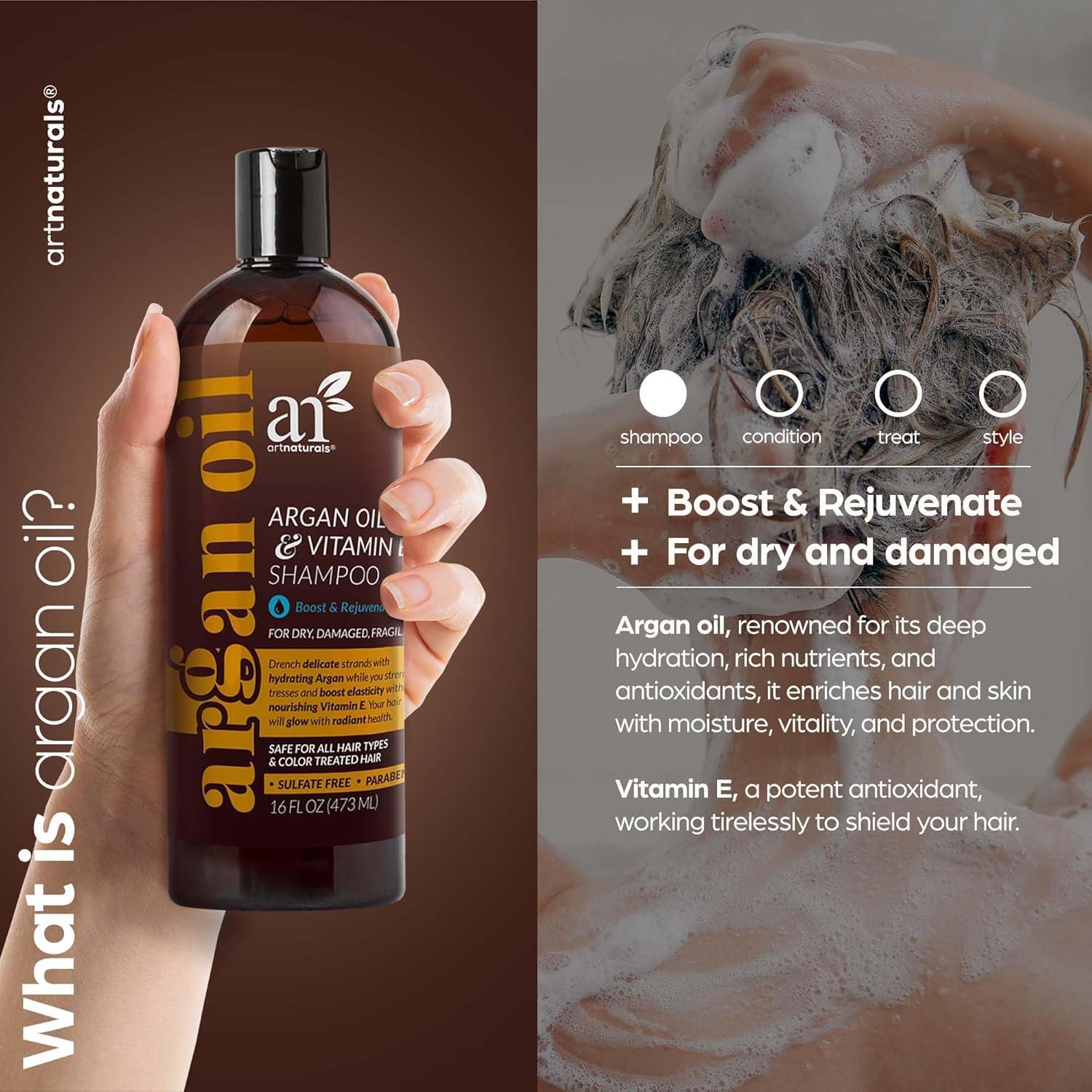 imageartnaturals Argan Hair Growth Shampoo 16 Fl Oz 473ml Sulfate Free Treatment for Hair Loss Thinning ampamp Regrowth Men ampamp Women Infused with Biotin Argan Oil Keratin Caffeine