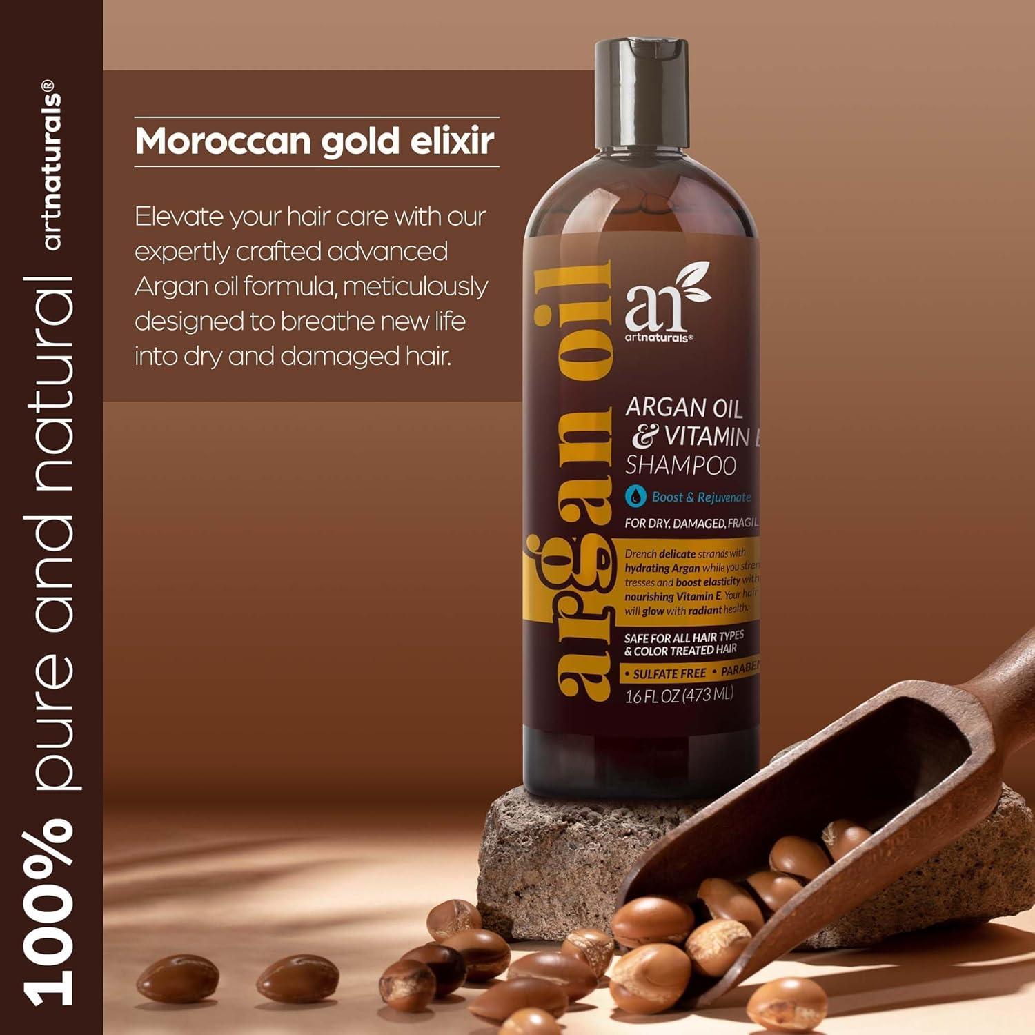 imageartnaturals Argan Hair Growth Shampoo 16 Fl Oz 473ml Sulfate Free Treatment for Hair Loss Thinning ampamp Regrowth Men ampamp Women Infused with Biotin Argan Oil Keratin Caffeine