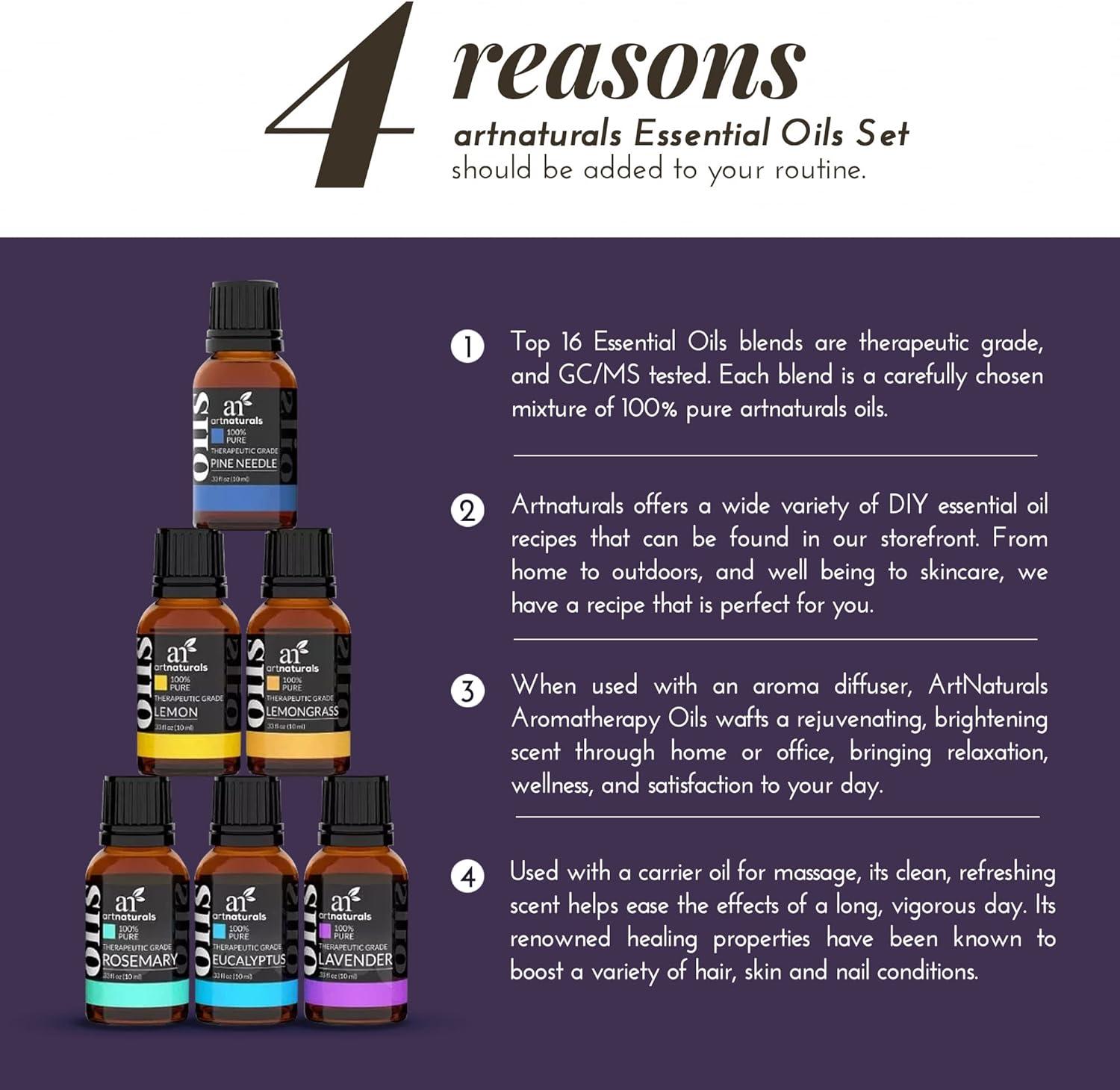imageartnaturals Aromatherapy Essential Oil Set 16 x 10ml Bottles 100 Pure of The Highest Therapeutic Grade Quality Gift Set
