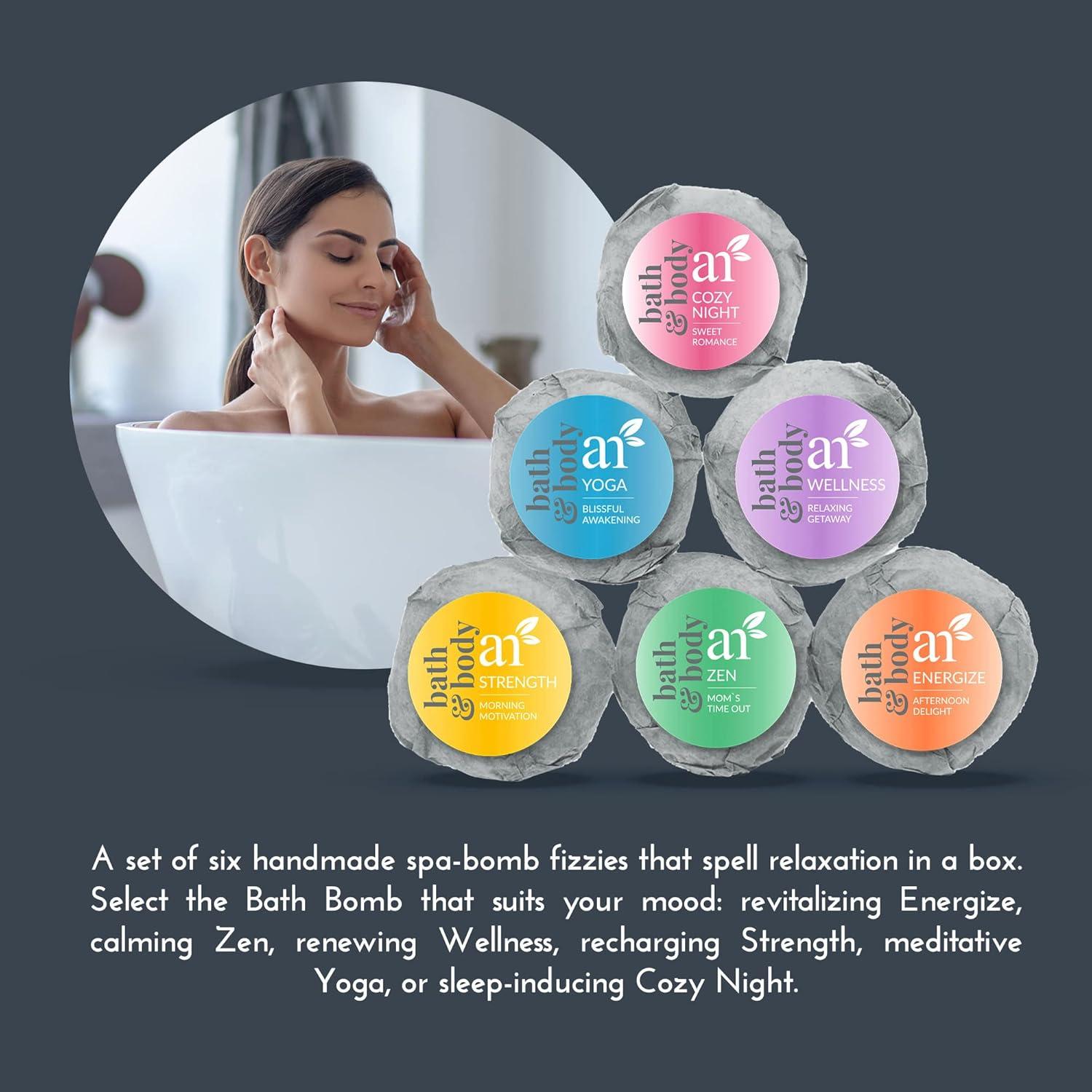 imageartnaturals Bath Bombs Gift Set 6 Bubble Bath Bomb Fizzies wEssential Oils Shea ampamp Cocoa Butter Aromatherapy for Spa ampamp Relaxing for Moisturizing Dry Skin for Women Kids ampamp Men