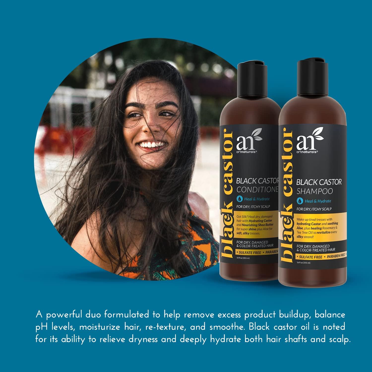 imageartnaturals Black CastorOil Shampoo and Conditioner  2 x 16 Fl Oz  473ml  Strengthen Grow and Restore  Jamaican Castor  For Color Treated Hair