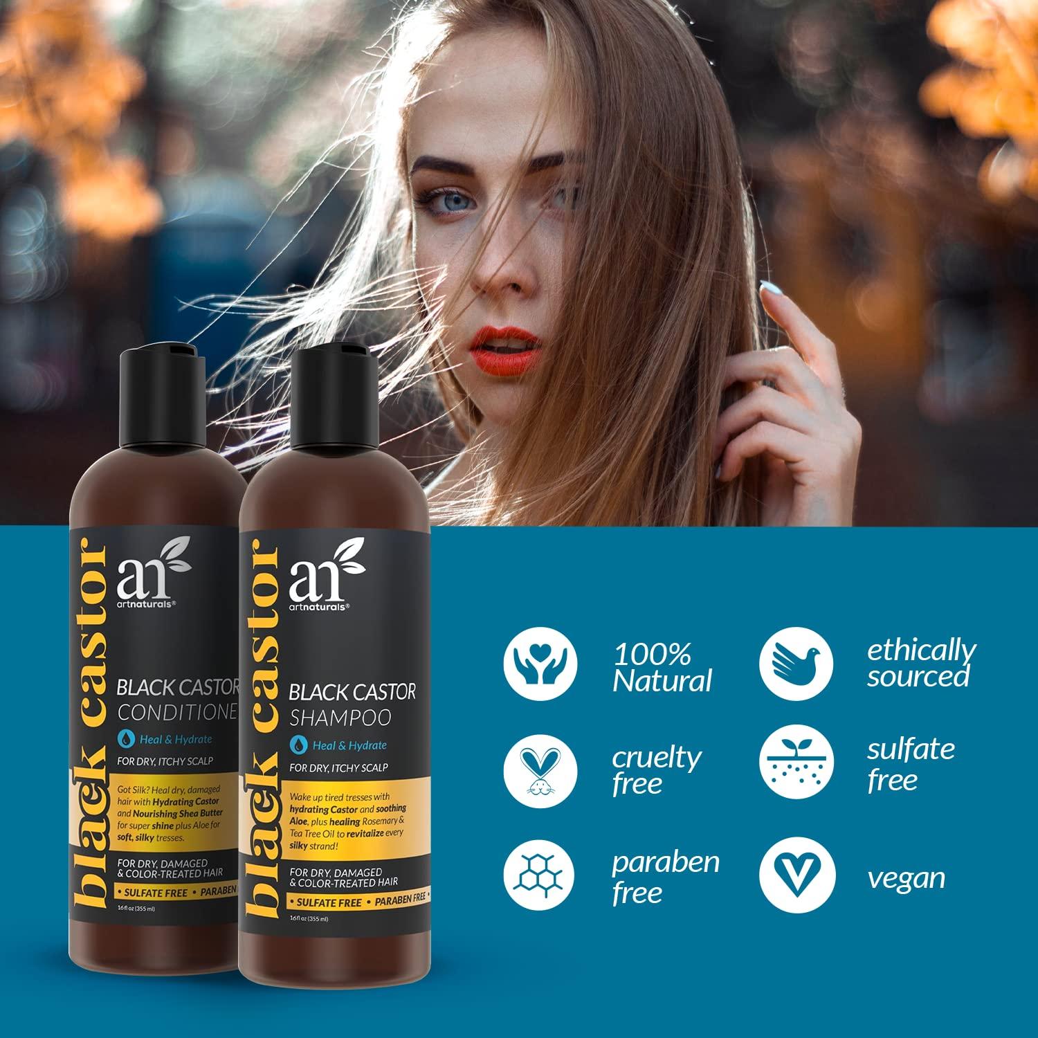 imageartnaturals Black CastorOil Shampoo and Conditioner  2 x 16 Fl Oz  473ml  Strengthen Grow and Restore  Jamaican Castor  For Color Treated Hair