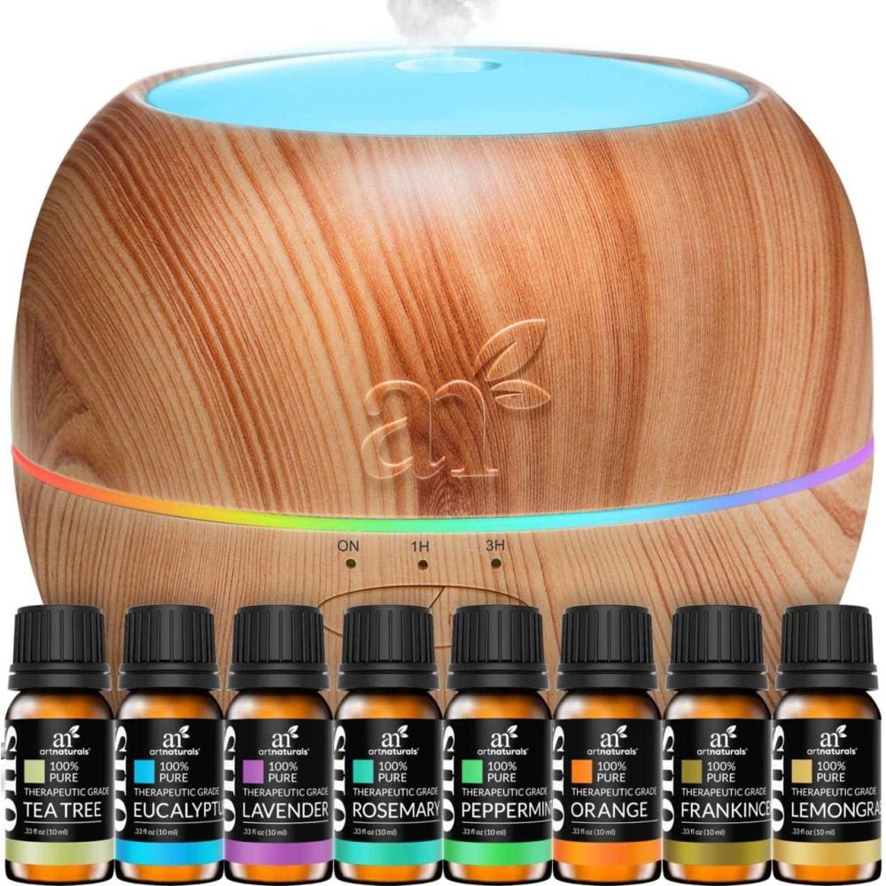 imageArt Naturals Essential Oil Diffuser and Top 8 Essential Oil Set