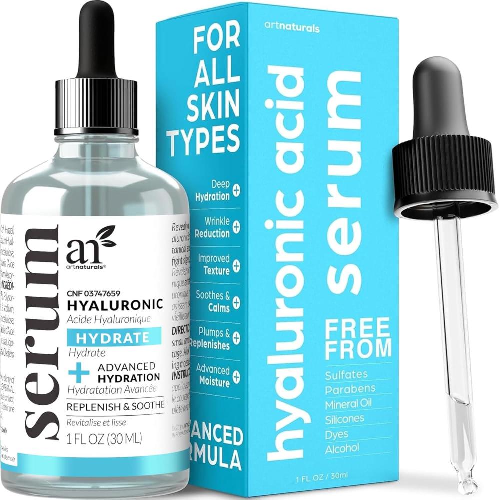 imageArtNaturals Hyaluronic Acid Serum  Anti Aging Facial Serum Natural Moisturizer wVitamin C Serum ampamp Vitamin E  for Skin Care  Reduce Wrinkles ampamp Dark Spots 1 Fl Oz Pack of 11 Fl Oz Pack of 1