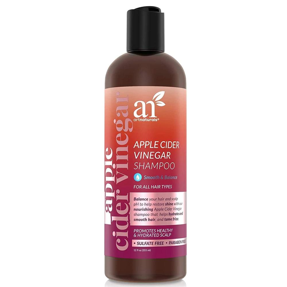 imageArtnaturals Apple Cider Vinegar Shampoo  12 Fl Oz  355ml  for All Hair Types  Plant Base Blend  Coconut Oil and Vitamin E for Split Ends Shine Stronger and Smoother12 Fl Oz Pack of 1