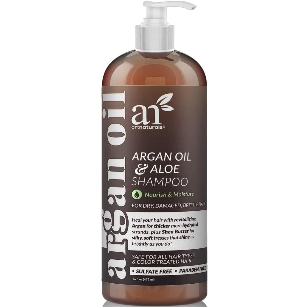 imageArtnaturals Moroccan Argan Oil Shampoo  16 Fl Oz  473ml  Moisturizing Volumizing Sulfate Free Shampoo for Women Men and Teens  Used for Colored and All Hair Types AntiAging Hair Care