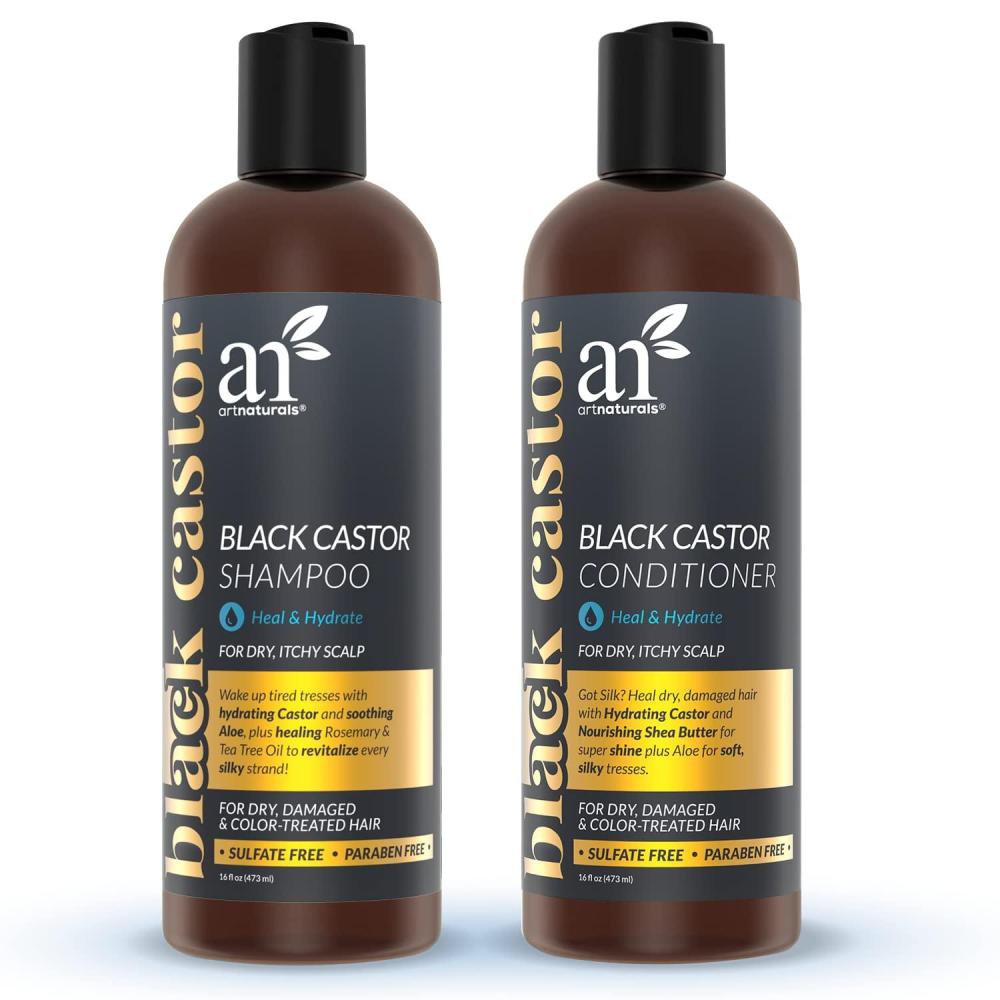 imageartnaturals Black CastorOil Shampoo and Conditioner  2 x 16 Fl Oz  473ml  Strengthen Grow and Restore  Jamaican Castor  For Color Treated Hair
