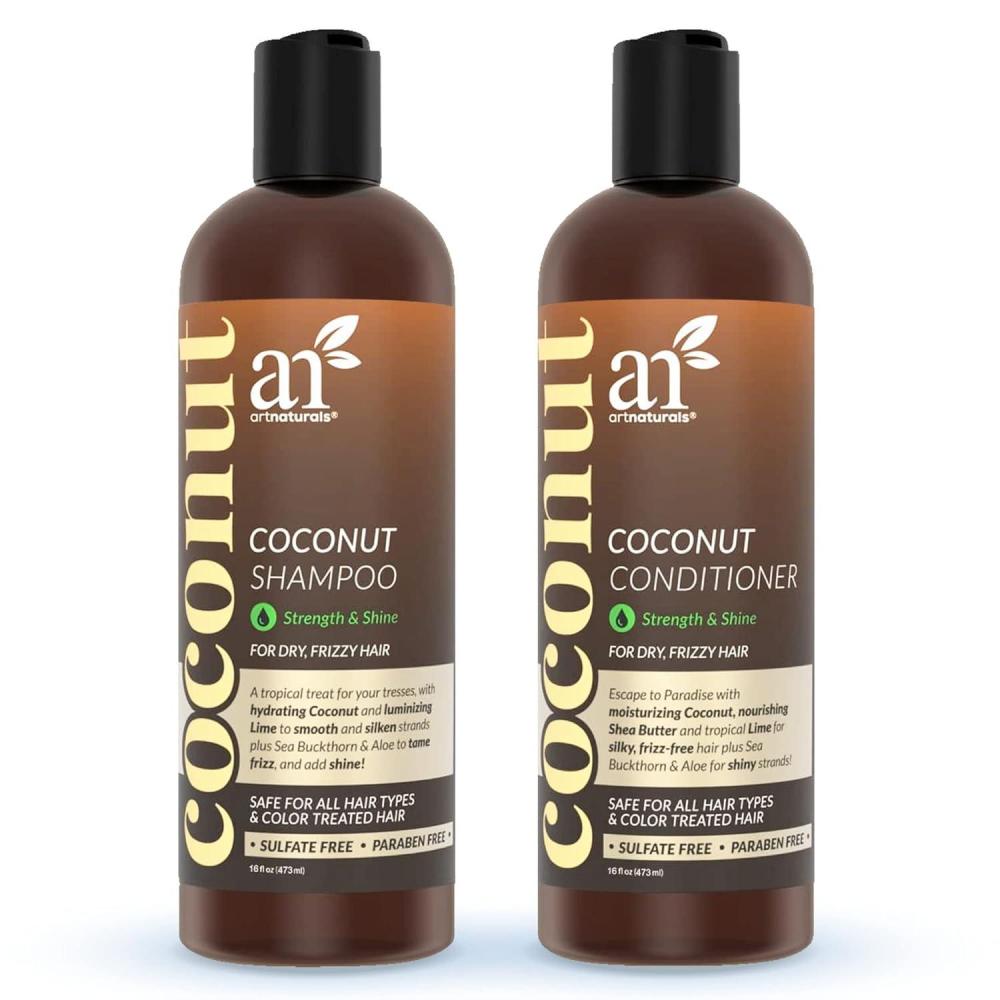 imageartnaturals CoconutLime Shampoo and Conditioner Set  2 x 16 Fl Oz  473ml  Professional Deep Hydrating Moisturizing For Curly Fine Oily Dry Damaged and Color Treated Hair  Natural Sulfate Free