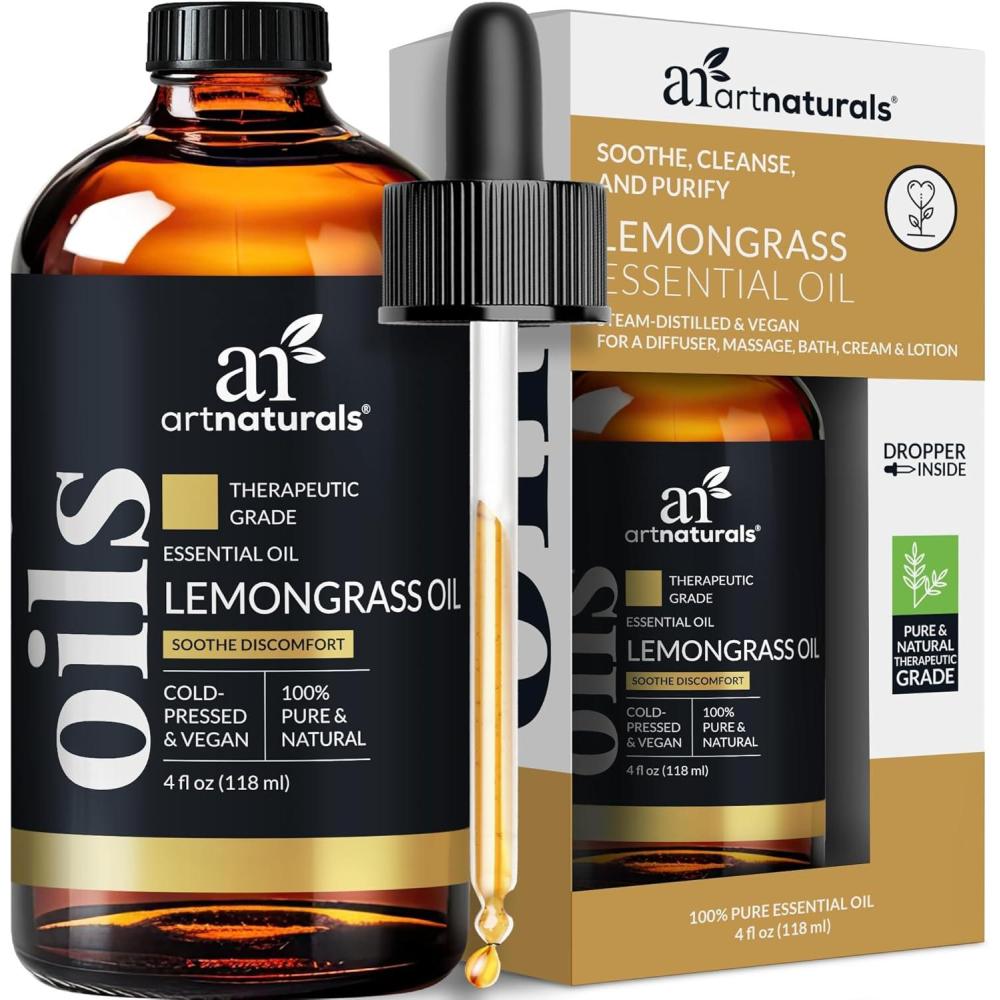 imageartnaturals Lemongrass Essential Oil 40 Fl Oz 118ml 100 Pure Therapeutic Grade Premium Undiluted Lemon Grass Oil for Diffuser AromatherapyLemongrass