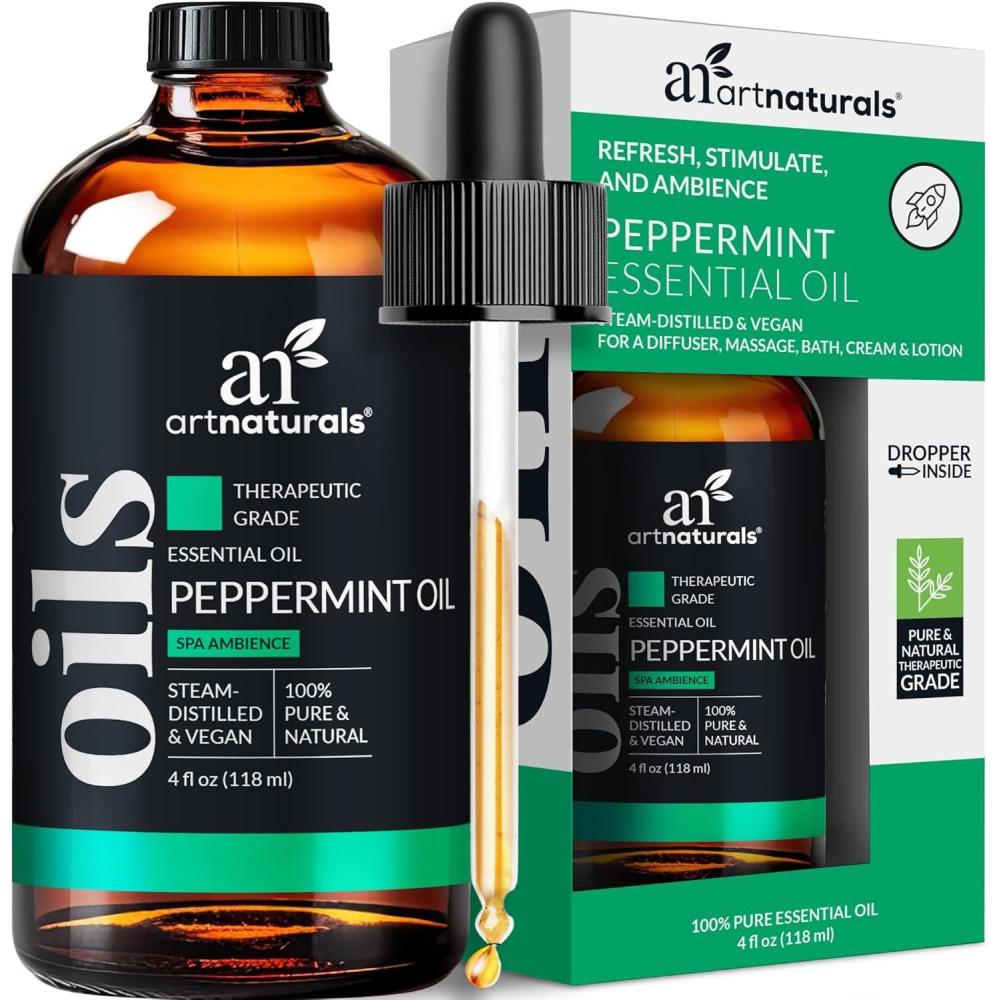 imageartnaturals Lemongrass Essential Oil 40 Fl Oz 118ml 100 Pure Therapeutic Grade Premium Undiluted Lemon Grass Oil for Diffuser AromatherapyPeppermint