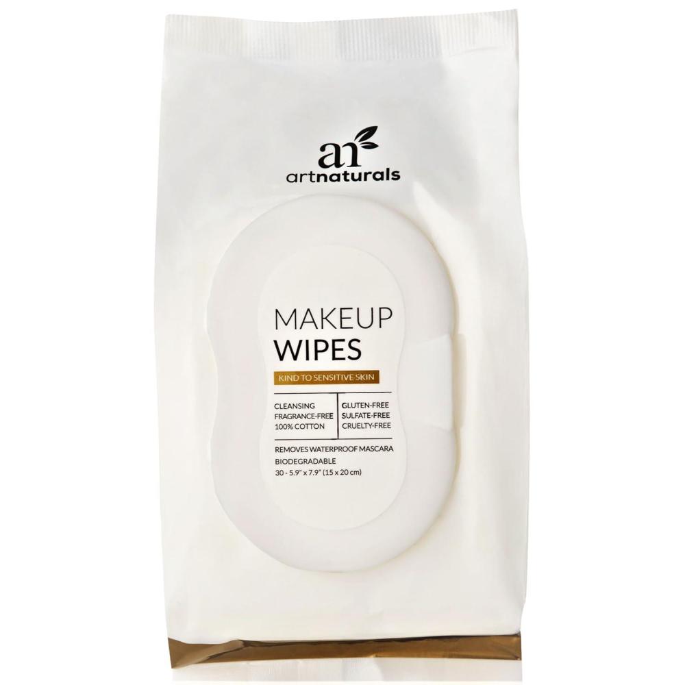 imageartnaturals Makeup Remover Cleansing WipesTowelettes 30 Count x 6 Piece Set Biodegradable Facial Wipes Remove All Makeup Including Waterproof Mascara for Sensitive Face and Skin