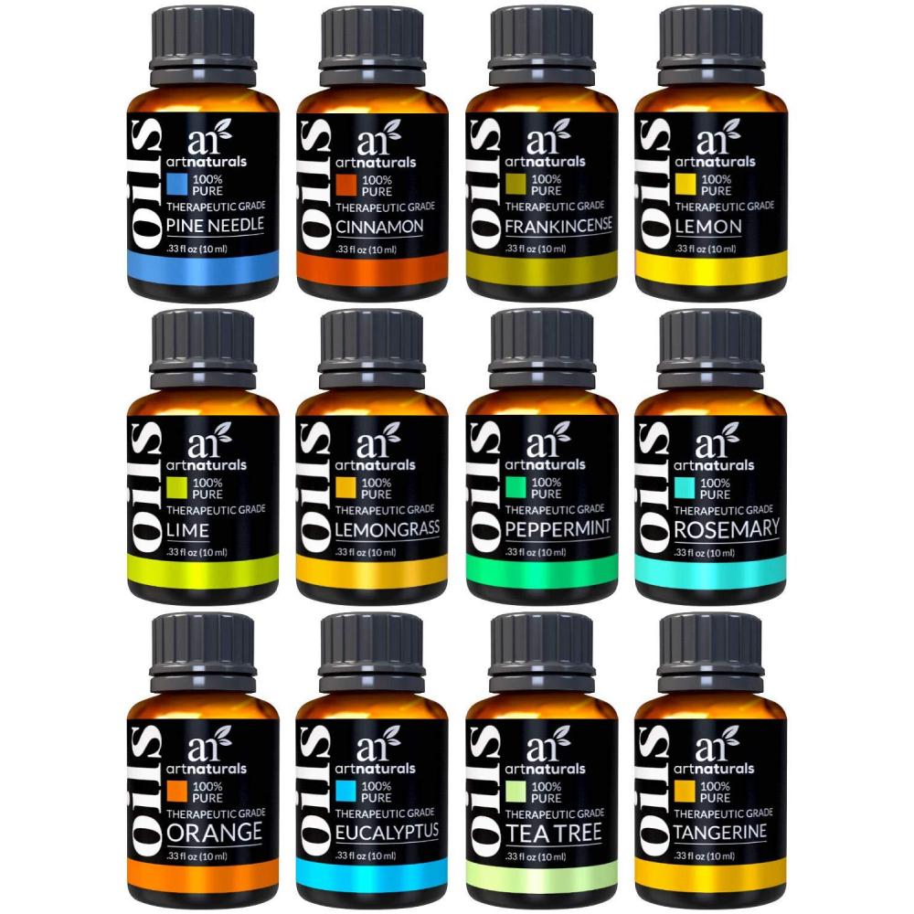 imageartnaturals TherapeuticGrade Aromatherapy Essential Oil Gift Set 12 x 10ml Lavender Peppermint Tea Tree Eucalyptus Frankincense Rosemary