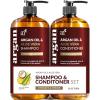 imageArgan Oil Shampoo and Conditioner Set  SulfateFree Formula with Nourishing Moroccan Oil and Keratin for All Hair Curly or Straight  Hydrate Repair Defy Frizz for Salonlike Results16 Fl Oz 2 PK