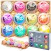 imageartnaturals Large Bath Bombs Gift Set kit  12 x 4 Oz  113g  Natural Handmade Essential Oil Spa Bubble Bath Bomb Balls Fizzies  for Relaxation Moisturizing ampamp Fun for Women Kids ampamp Men1