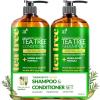 imageartnaturals Tea Tree Shampoo and Conditioner Set  2 x 16 Fl Oz  473ml  Sulfate Free  Therapeutic Grade Tea Tree Essential Oil  Deep Cleansing for Dandruff Lice Dry Scalp and Itchy Hair