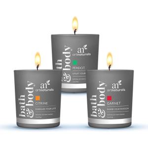 ArtNaturals Scented Candle Gift Set Aromatherapy Set of Fragrance Soy Wax Candles – Made in USA with Essential Oils – for Stress Relief and Relaxation (3 Pack)