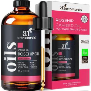 Artnaturals Rosehip Seed Oil 4 oz for Face, Hair & Skin – 100% Pure Natural, Cold Pressed & Unrefined Rose Hip Oil – Anti-Aging Moisturizer Facial Oil for Fine Lines, Scars & Wrinkles