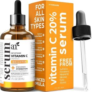 artnaturals Anti-Aging Vitamin C Serum – (1 Fl Oz / 30ml) – with Hyaluronic Acid and Vit E – Wrinkle Repairs Dark Circles, Fades Age Spots and Sun Damage – Enhanced 20% Vitamin C