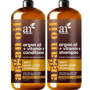 artnaturals Moroccan Argan Oil Hair Loss Shampoo & Conditioner Set – (2 x 16 Fl Oz / 473ml) – Sulfate Free Hair Regrowth for Men & Women