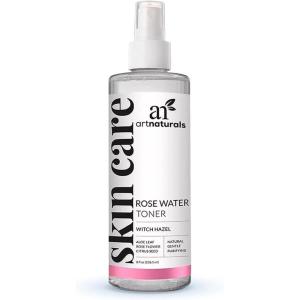 artnaturals Rosewater Witch Hazel Toner – (8 Fl Oz / 236ml) – Anti Aging Pore Minimizer for Facial Acne – Aloe Vera, Rose Water Petal Alcohol Free – Natural Face Cleanser Spray – All Skin Types