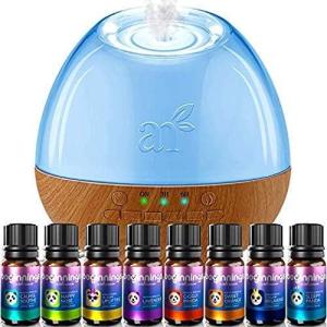 artnaturals Sound Machine Oil Diffuser and Top 8 Baby Essential Oils – (300ml Tank) – 6 Sounds – Aromatherapy and White Noise for Relaxation and Sleeping – Baby, Kids, and Adults – Night Light