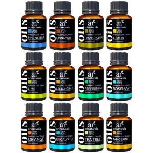 artnaturals Therapeutic-Grade Aromatherapy Essential Oil Gift Set – (12 x 10ml) – Lavender, Peppermint, Tea Tree, Eucalyptus, Frankincense, Rosemary